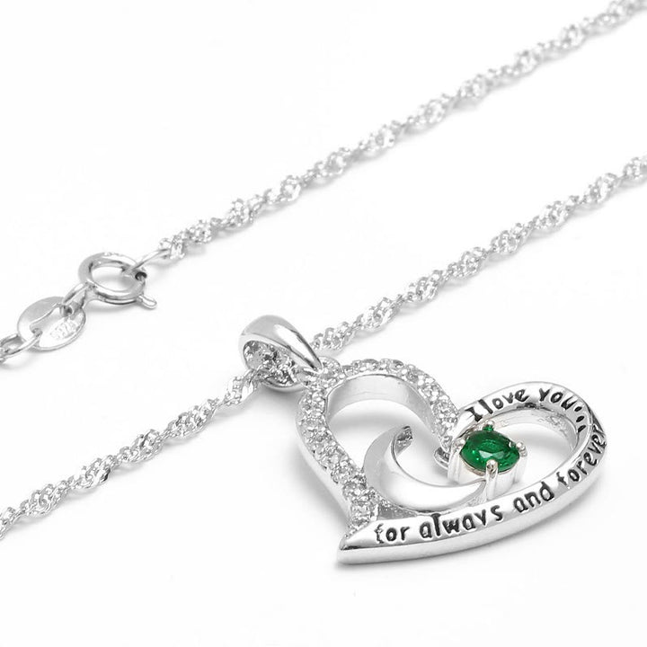 Olivenorma "Ti amo per sempre e sempre" Collana con pietra portafortuna