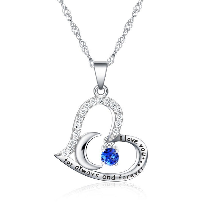 Olivenorma "Ti amo per sempre e sempre" Collana in argento S925 con pietra portafortuna - Dicembre-Zircone blu - image 12
