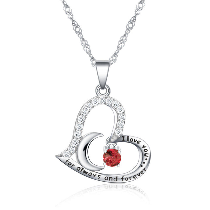 Olivenorma "Ti amo per sempre e sempre" Collana con pietra portafortuna