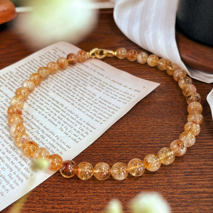 Olivenorma 10mm Bracciale Collana con Perline di Citrino Naturale
