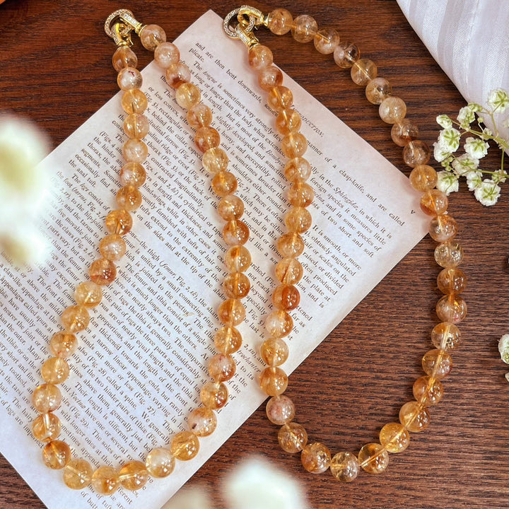 Olivenorma 10mm Bracciale Collana con Perline di Citrino Naturale
