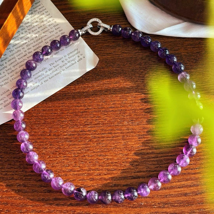 Collana di perle di ametista naturale Olivenorma da 6/8 mm