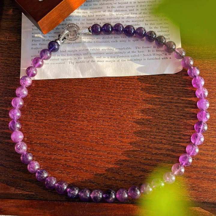 Collana di perle di ametista naturale Olivenorma da 6/8 mm