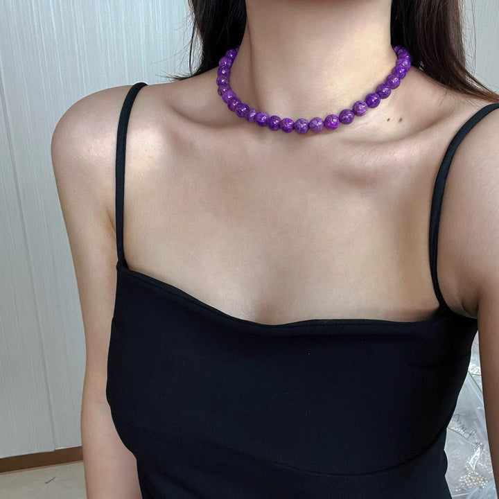 Collana di perle di charoite naturale Olivenorma
