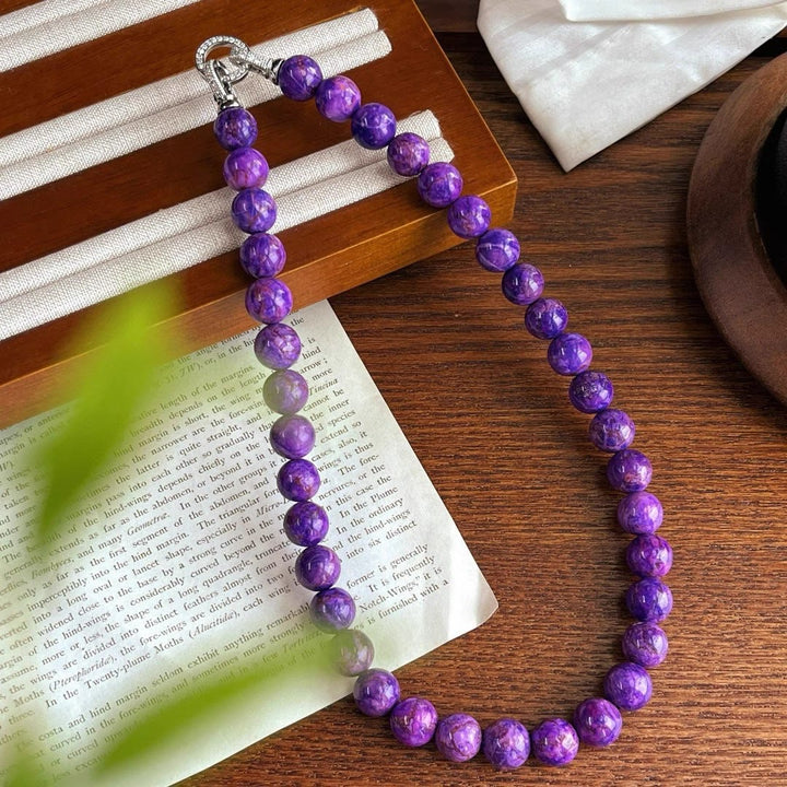 Collana di perle di charoite naturale Olivenorma