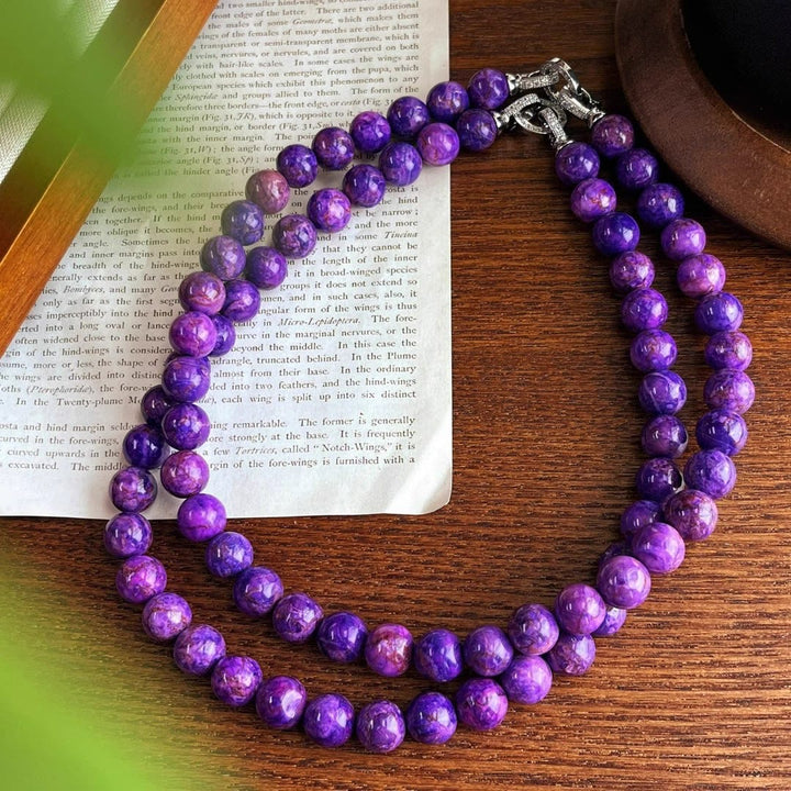 Collana di perle di charoite naturale Olivenorma