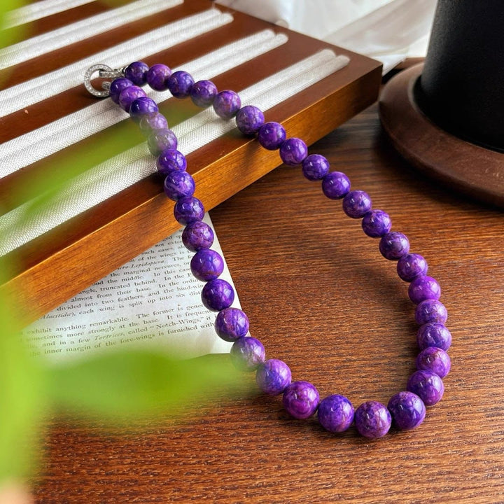 Collana di perle di charoite naturale Olivenorma
