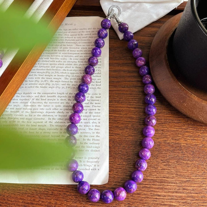 Collana di perle di charoite naturale Olivenorma