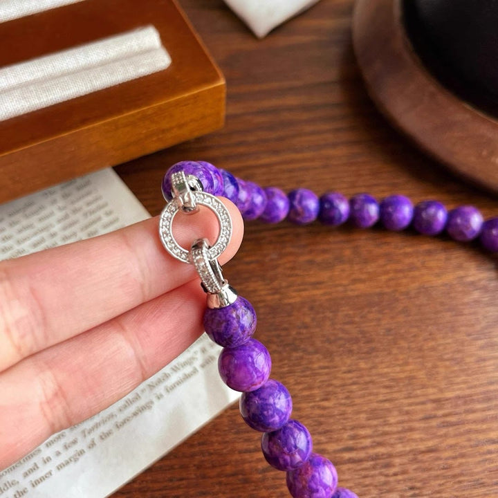 Collana di perle di charoite naturale Olivenorma