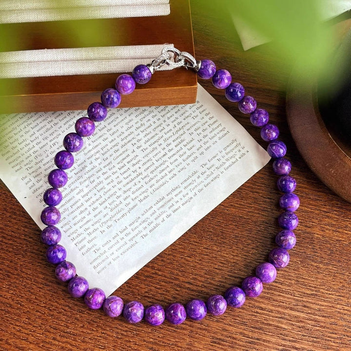 Collana di perle di charoite naturale Olivenorma