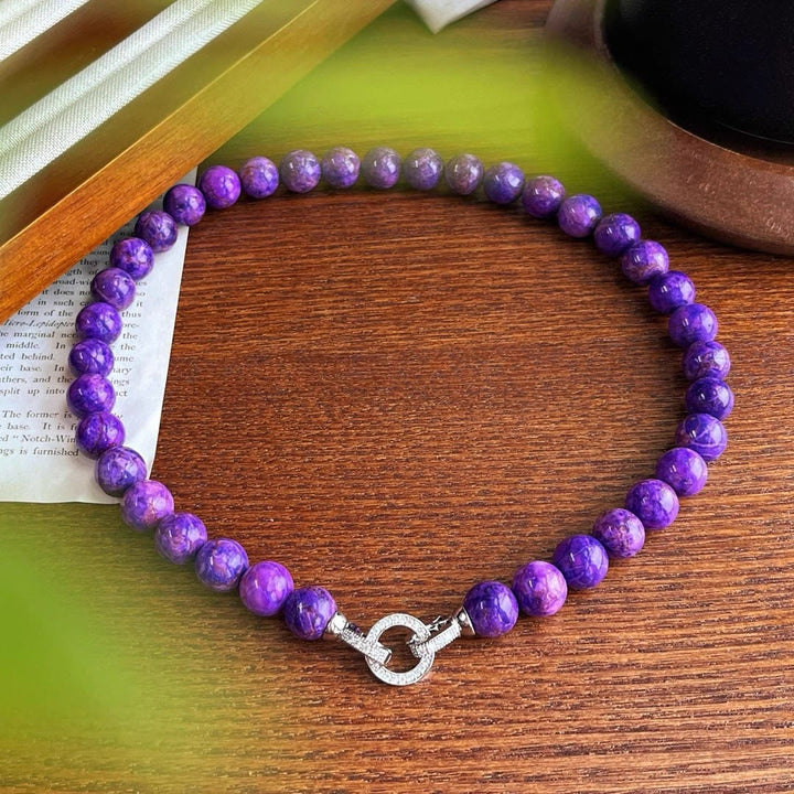 Collana di perle di charoite naturale Olivenorma