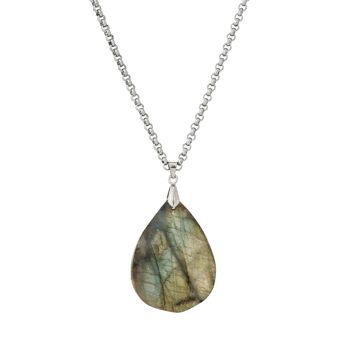Collana con ciondolo a goccia in labradorite Olivenorma