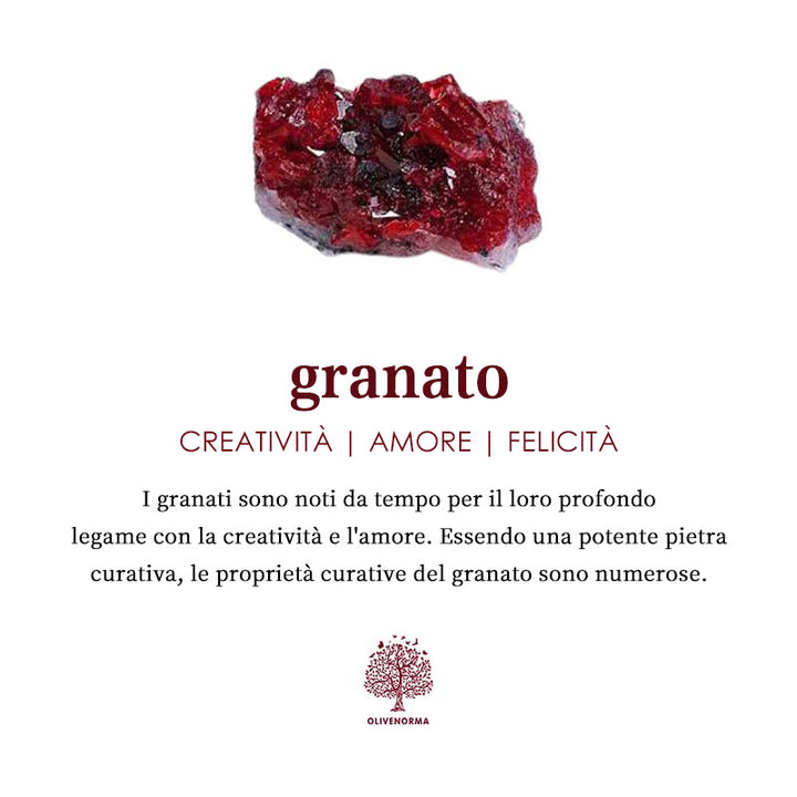 Olivenorma Red Garnet Crown Anello regolabile impilabile