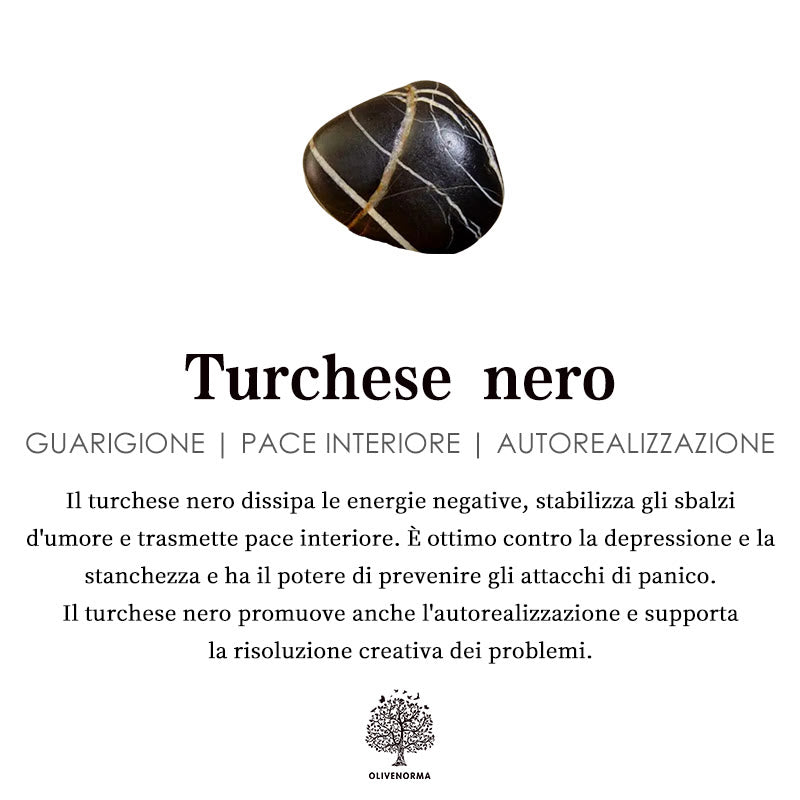 Anello in acciaio inossidabile turchese nero Olivenorma