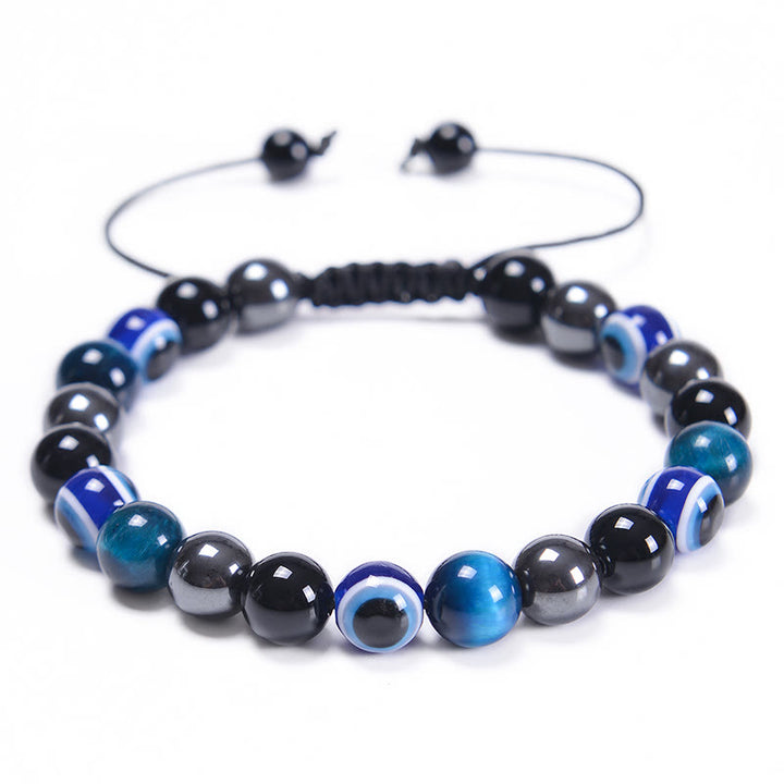 Bracciale Olivenorma in ossidiana, ematite, blu e rosso, occhio di tigre