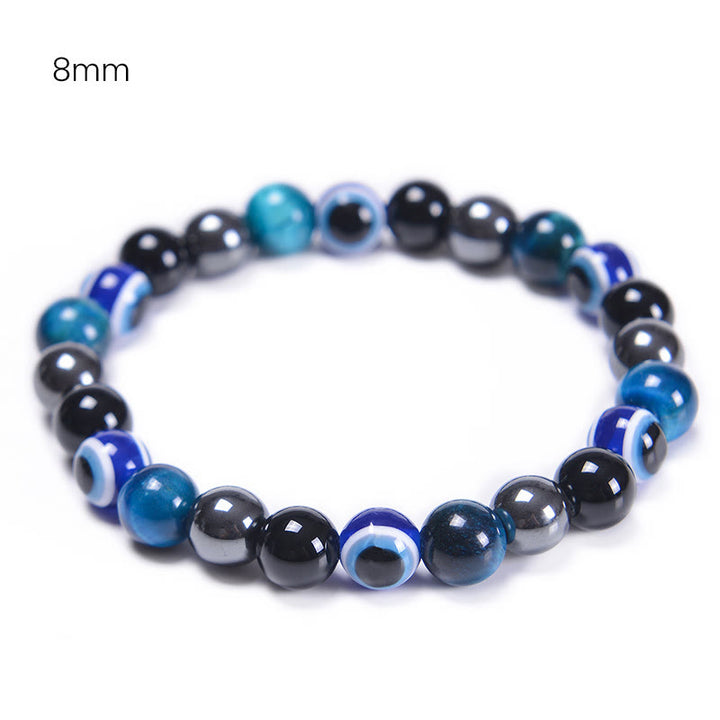Bracciale Olivenorma in ossidiana, ematite, blu e rosso, occhio di tigre