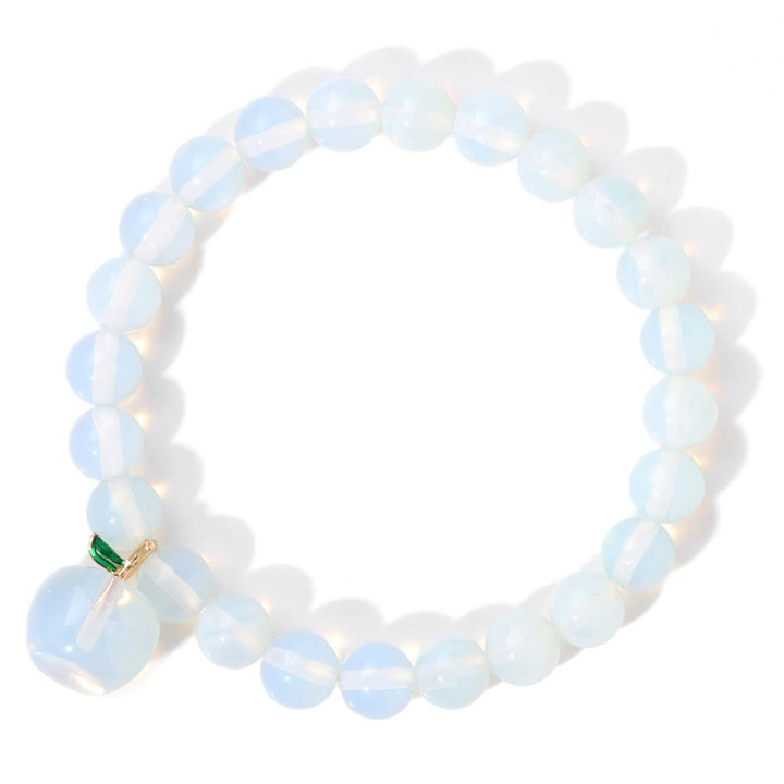 Olivenorma Bracciale con ciondolo a forma di mela in perline di pietra naturale da 8 mm