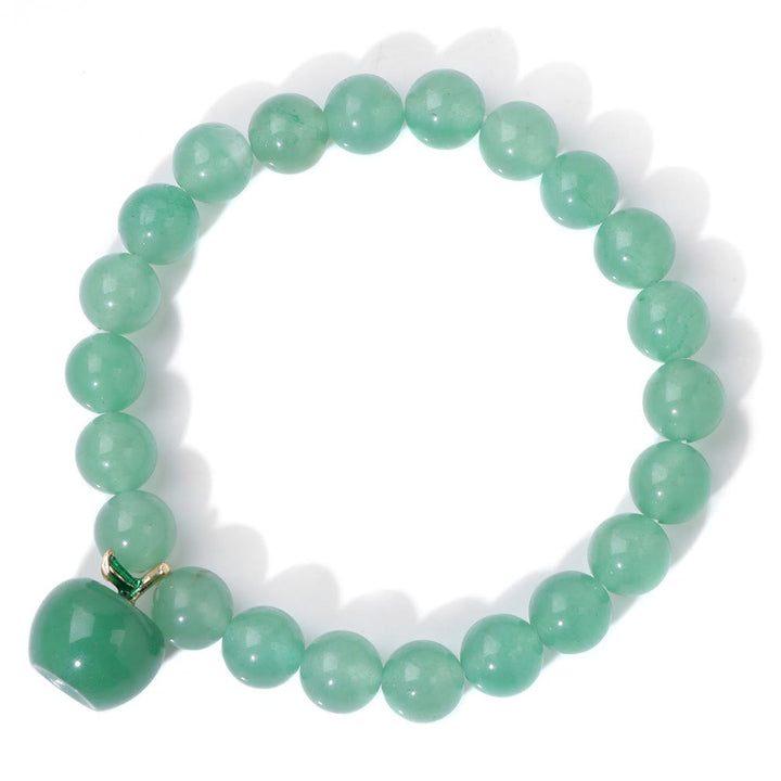 Olivenorma Bracciale con ciondolo a forma di mela in perline di pietra naturale da 8 mm