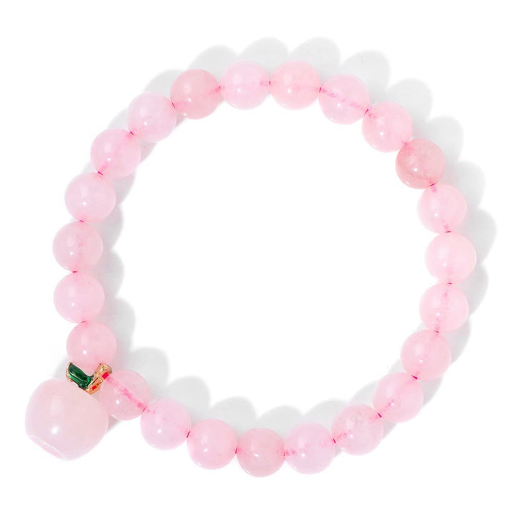 Olivenorma Bracciale con ciondolo a forma di mela in perline di pietra naturale da 8 mm