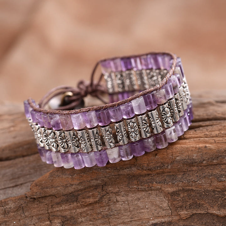 Braccialetto Olivenorma Emperor Stone con perline in stile bohémien e viso largo