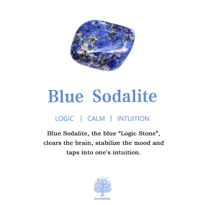 Bracciale intrecciato multi-giro in sodalite blu acquamarina Olivenorma