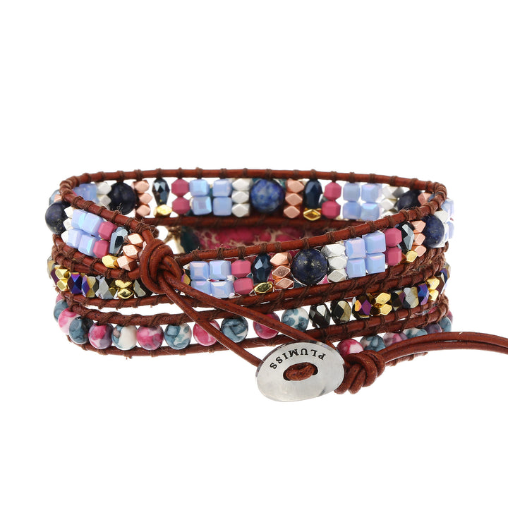 Bracciale intrecciato Olivenorma Blue Red Emperor Stone