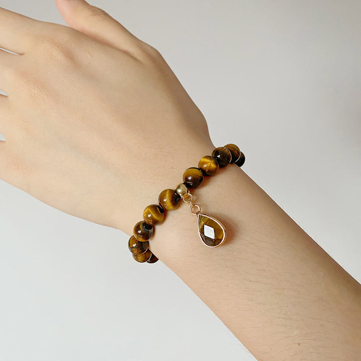 Bracciale Olivenorma con perline di cristallo irregolari naturali da 8 mm