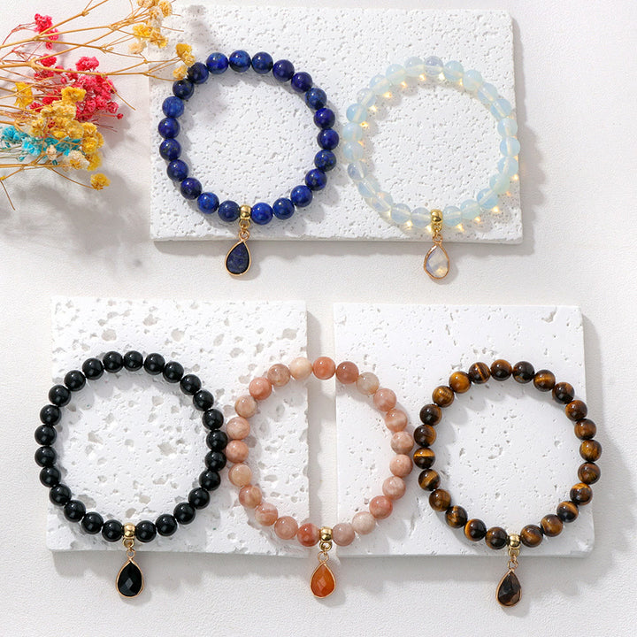 Bracciale Olivenorma con perline di cristallo irregolari naturali da 8 mm