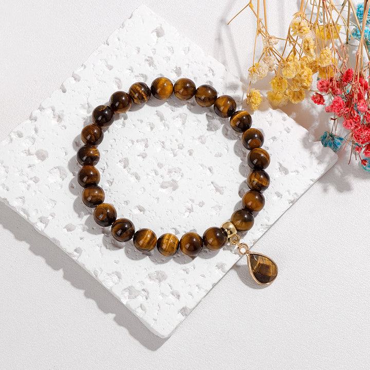 Bracciale Olivenorma con perline di cristallo irregolari naturali da 8 mm
