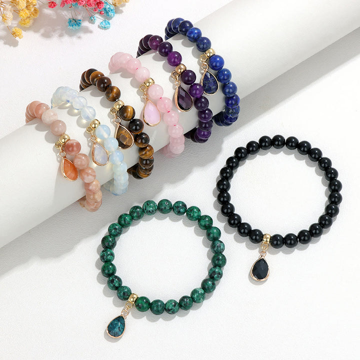 Bracciale Olivenorma con perline di cristallo irregolari naturali da 8 mm