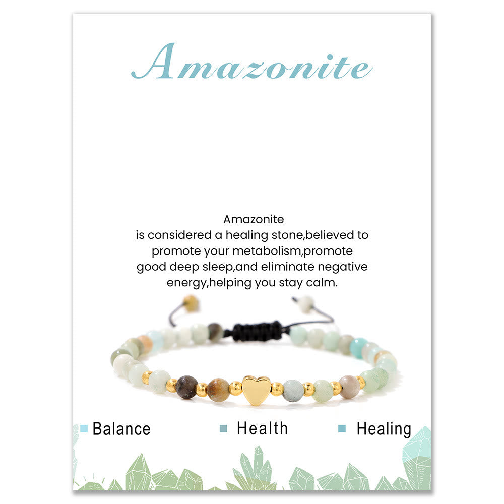 Olivenorma Bracciale con coulisse in perline di cristallo naturale da 4 mm