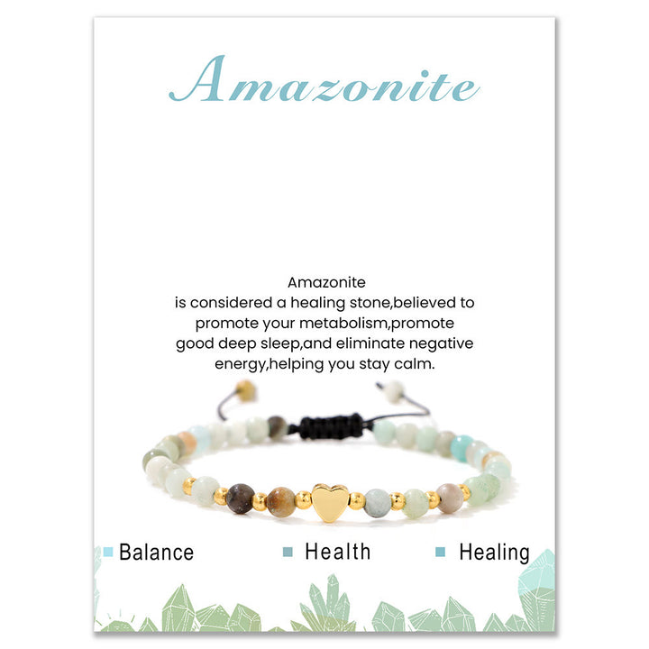 Olivenorma Bracciale con coulisse in perline di cristallo naturale da 4 mm