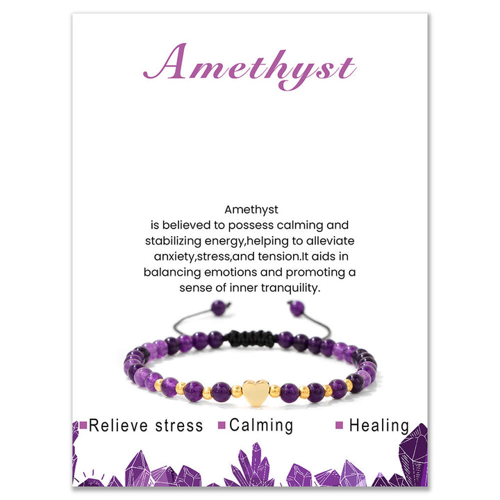 Olivenorma Bracciale con coulisse in perline di cristallo naturale da 4 mm