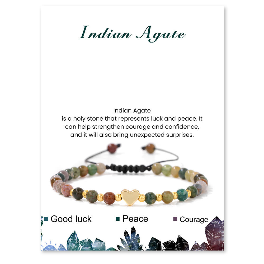 Olivenorma Bracciale con coulisse in perline di cristallo naturale da 4 mm