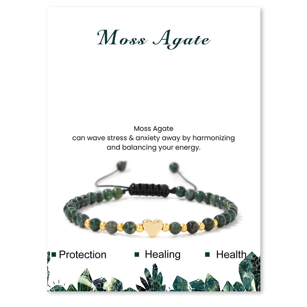 Olivenorma Bracciale con coulisse in perline di cristallo naturale da 4 mm