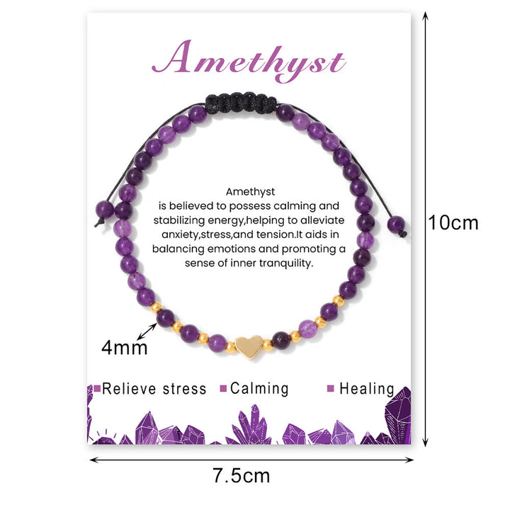 Olivenorma Bracciale con coulisse in perline di cristallo naturale da 4 mm