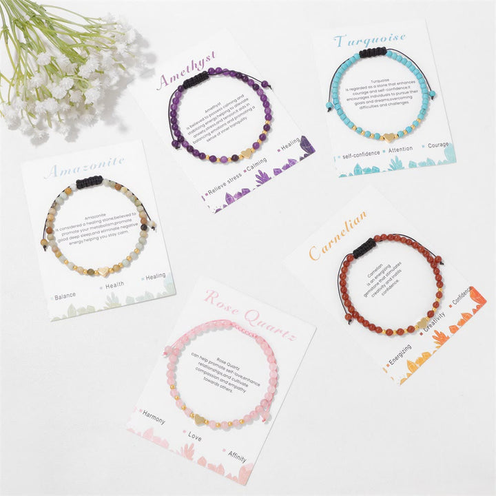 Olivenorma Bracciale con coulisse in perline di cristallo naturale da 4 mm