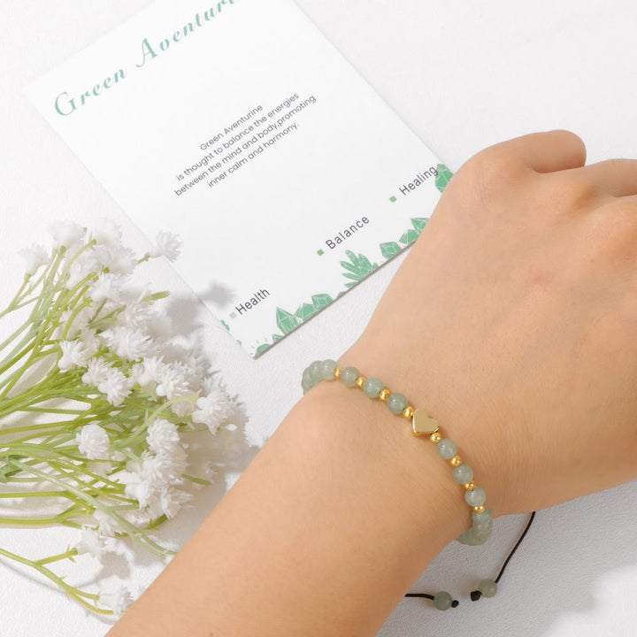 Olivenorma Bracciale con coulisse in perline di cristallo naturale da 4 mm