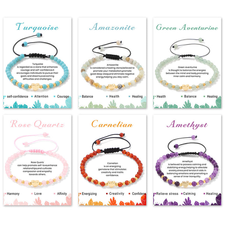 Olivenorma Bracciale con coulisse in perline di cristallo naturale da 4 mm