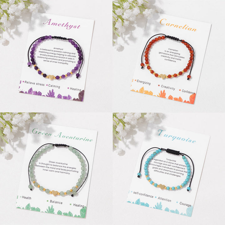 Olivenorma Bracciale con coulisse in perline di cristallo naturale da 4 mm