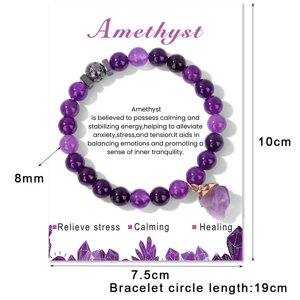 Bracciale con ciondolo in pietra lavica naturale Olivenorma