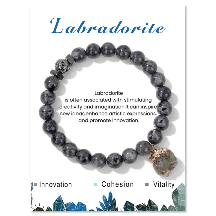 Bracciale con ciondolo in pietra lavica naturale Olivenorma