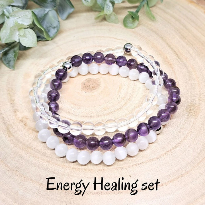 Olivenorma Healing Energy Crystal Gemstone Braccialetto di perline Set