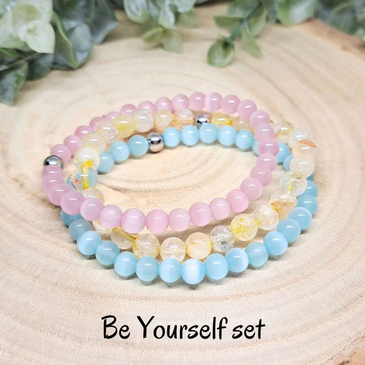 Olivenorma Healing Energy Crystal Gemstone Braccialetto di perline Set