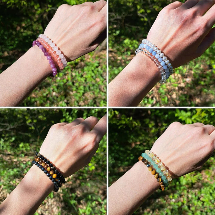 Olivenorma Healing Energy Crystal Gemstone Braccialetto di perline Set