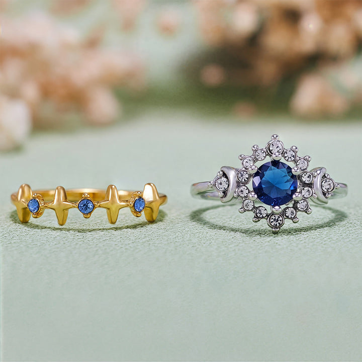Olivenorma Moon Star Celestial Radiance Anello di cristallo