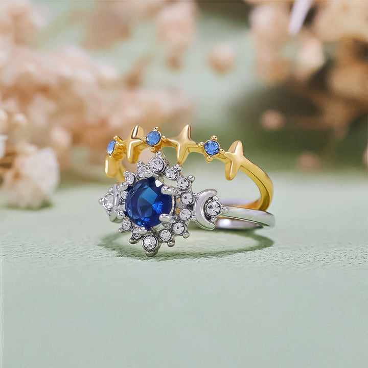 Olivenorma Moon Star Celestial Radiance Anello di cristallo