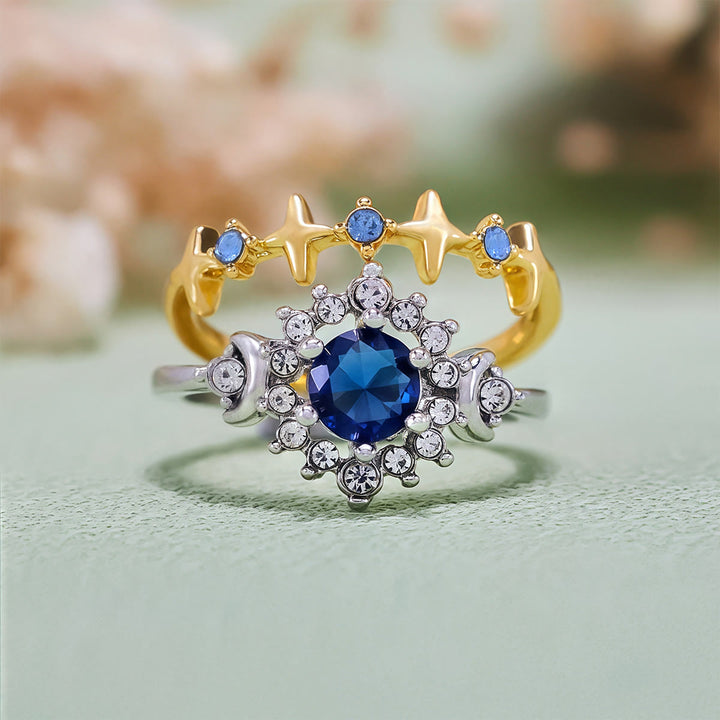 Olivenorma Moon Star Celestial Radiance Anello di cristallo