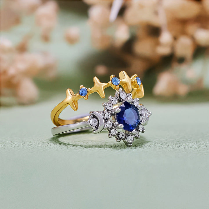 Olivenorma Moon Star Celestial Radiance Anello di cristallo