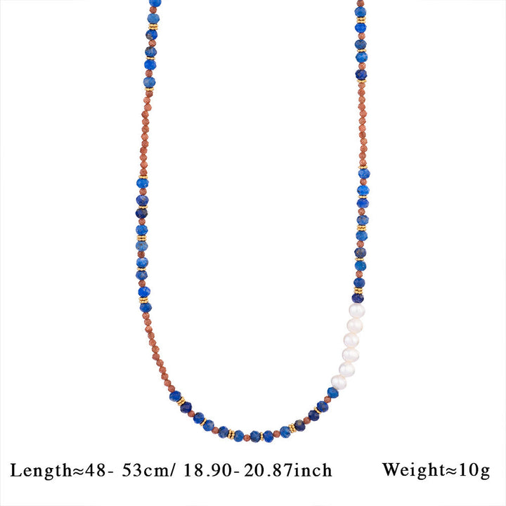 Collana con ciondolo in perline di pietra naturale Olivenorma